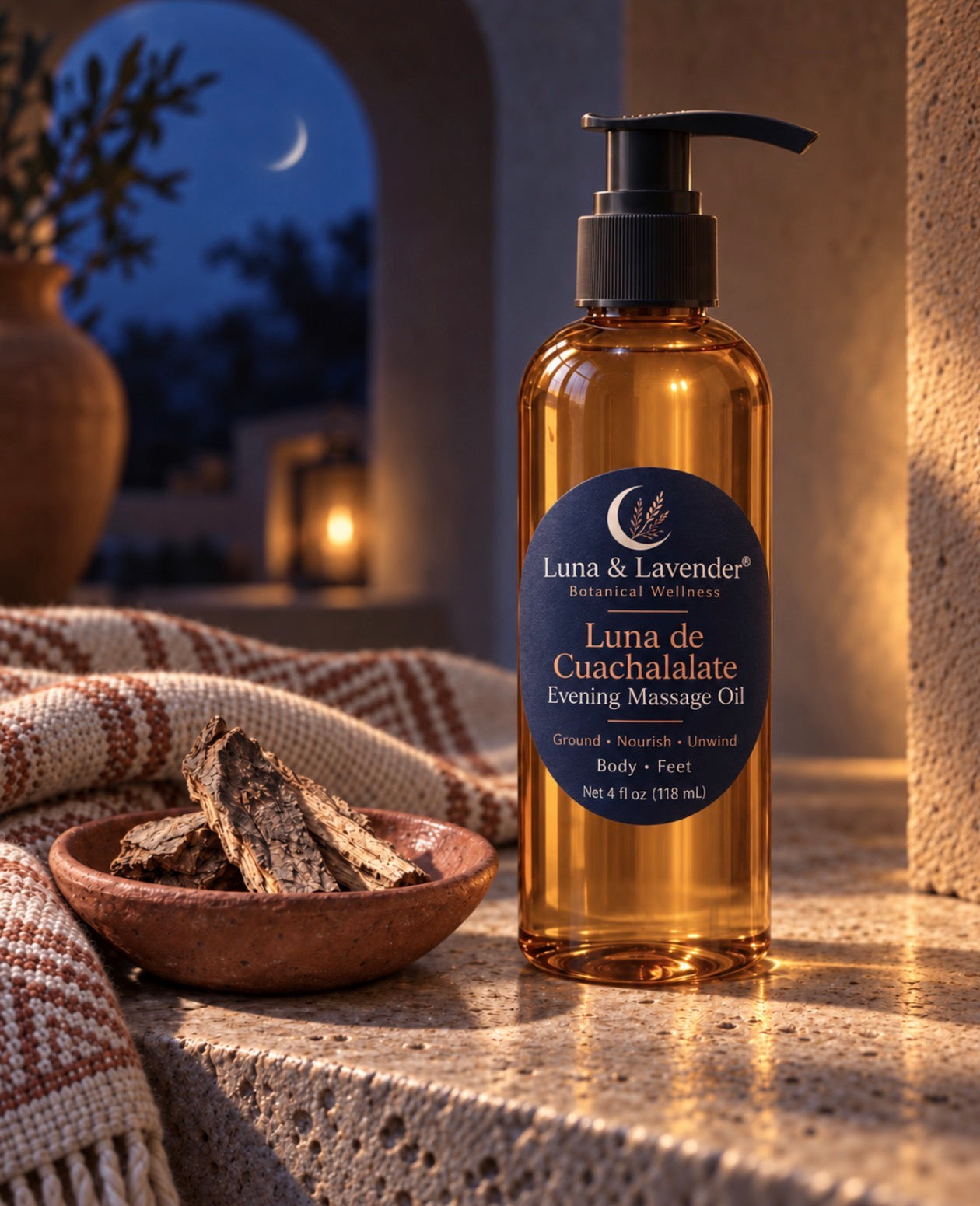 Luna & Lavender® Luna de Cuachalalate Evening Massage Oil