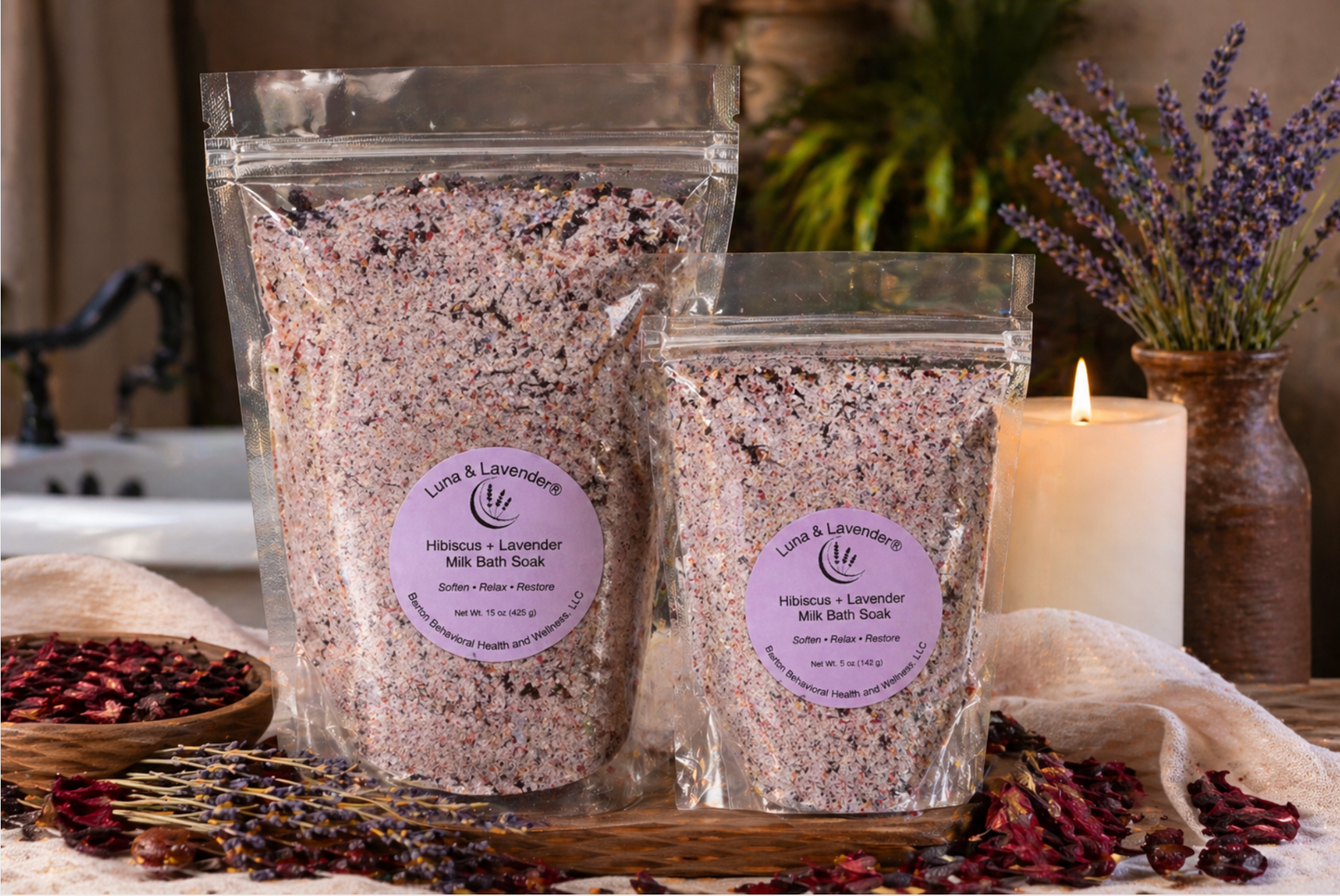 Luna & Lavender® Hibiscus Lavender Milk Bath Soak