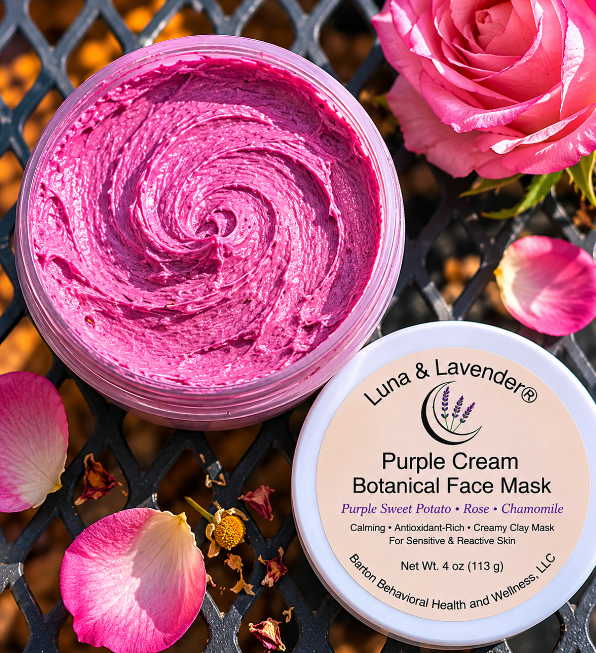 Luna & Lavender® Purple Cream Botanical Face Mask