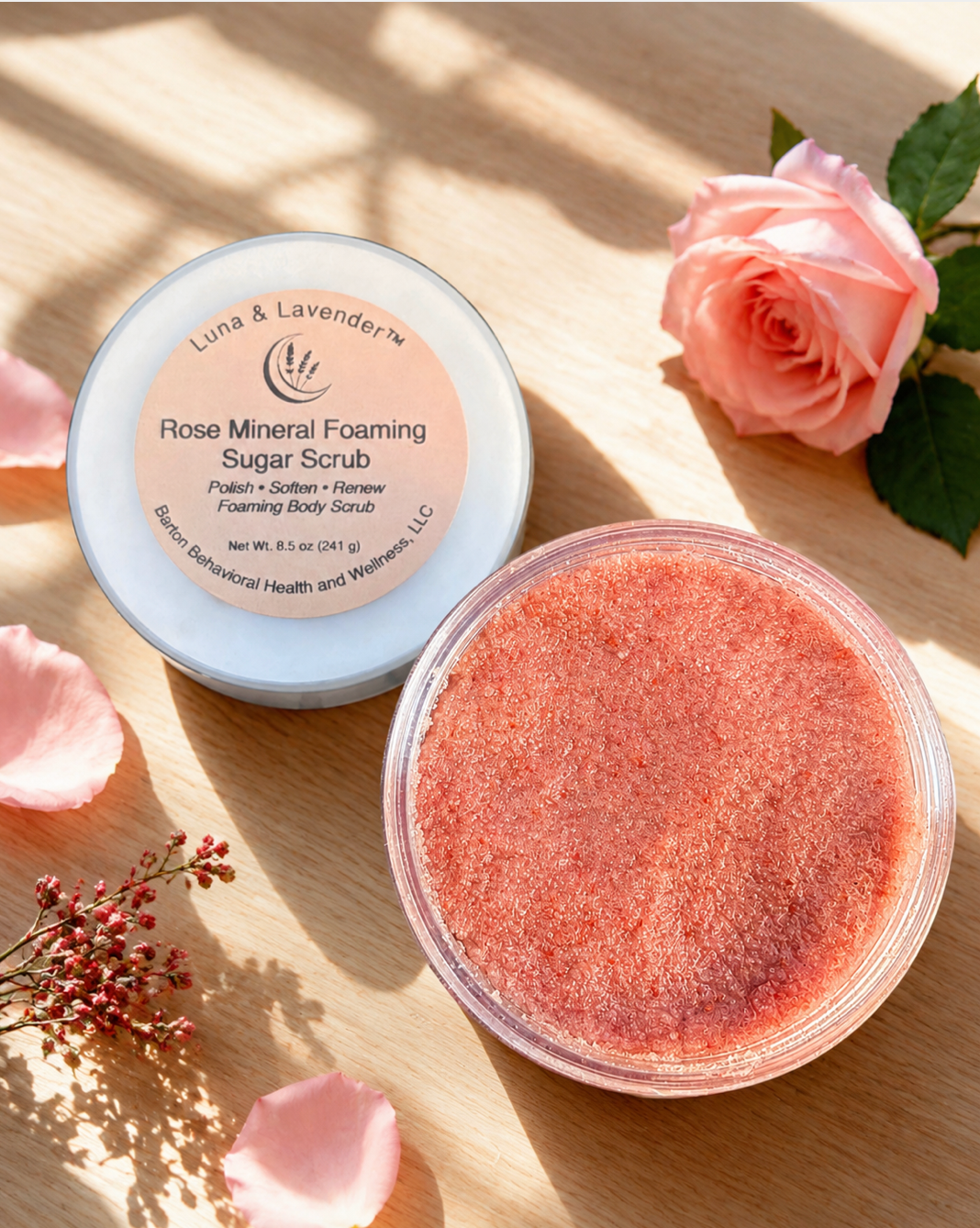 Luna & Lavender™ Rose Mineral Foaming Sugar Scrub