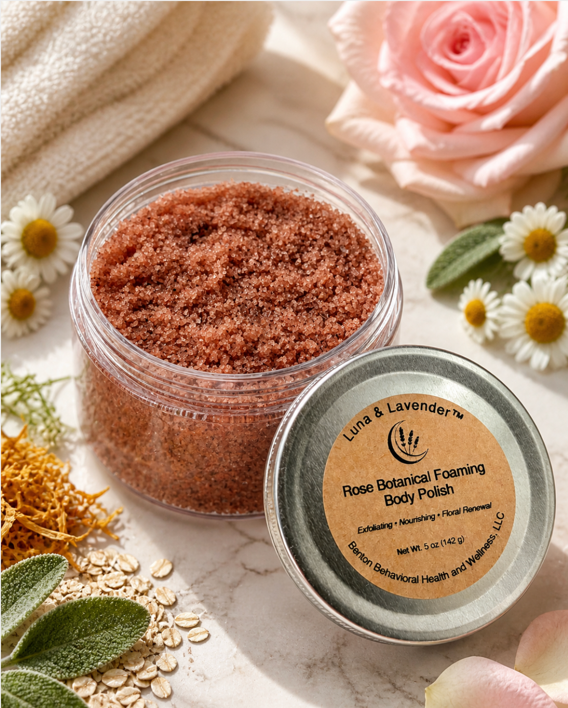 Luna & Lavender™ Rose Botanical Foaming Body Polish