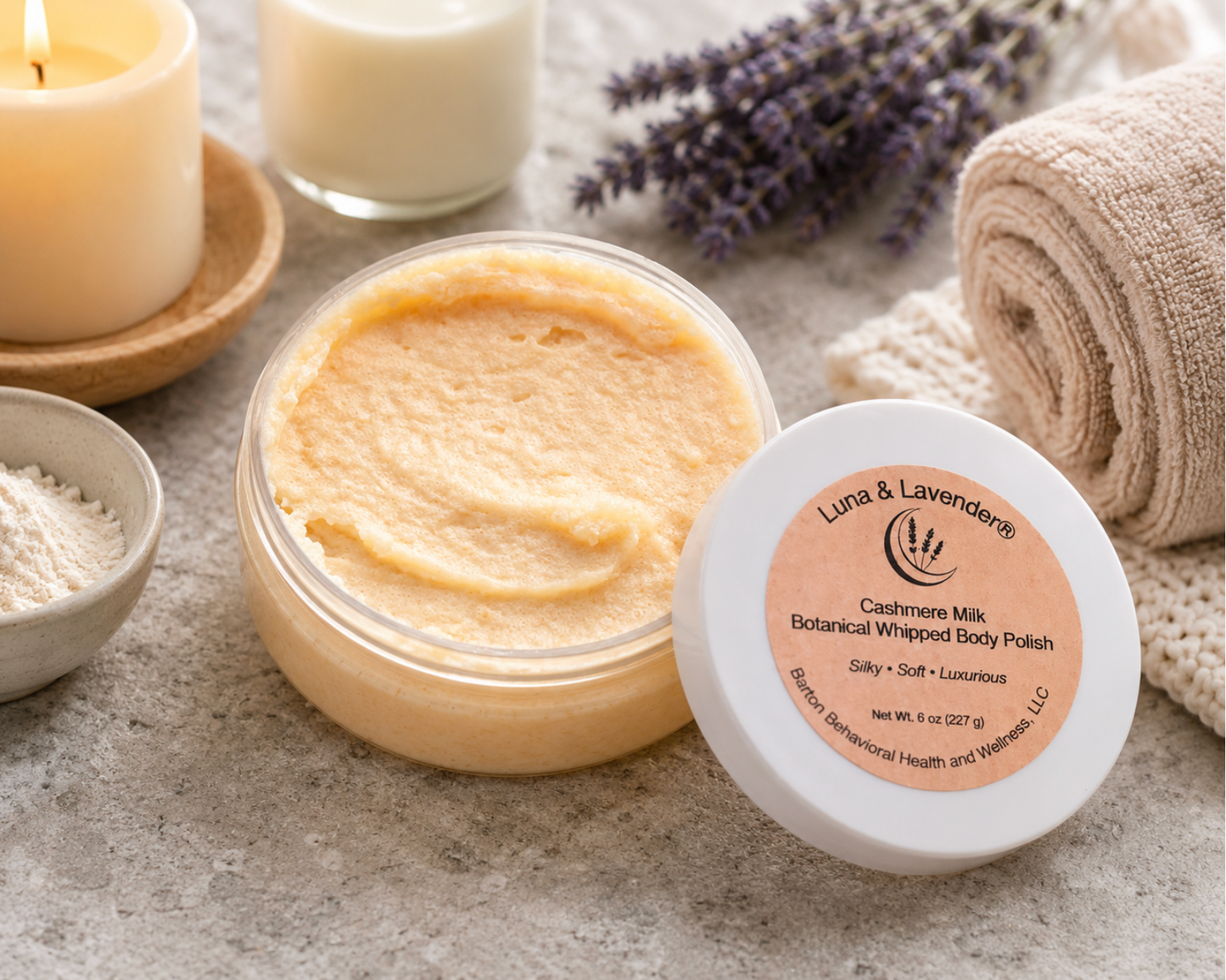 Luna & Lavender® Cashmere Milk Botanical Whipped Body Polish