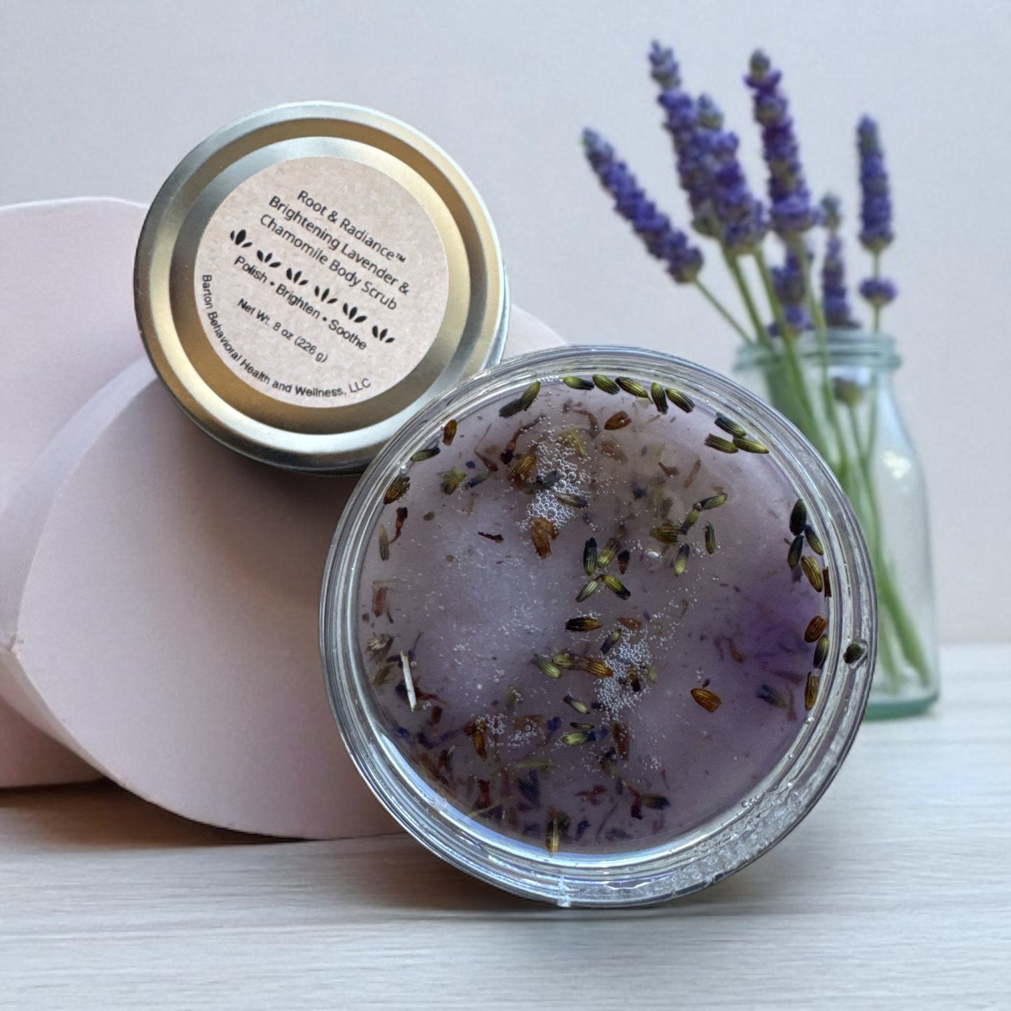 Brightening Lavender & Chamomile Body Scrub /  Exfoliante Corporal Iluminador de Lavanda y Manzanilla