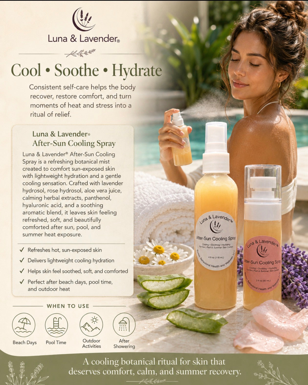 Luna & Lavender® After-Sun Cooling Spray