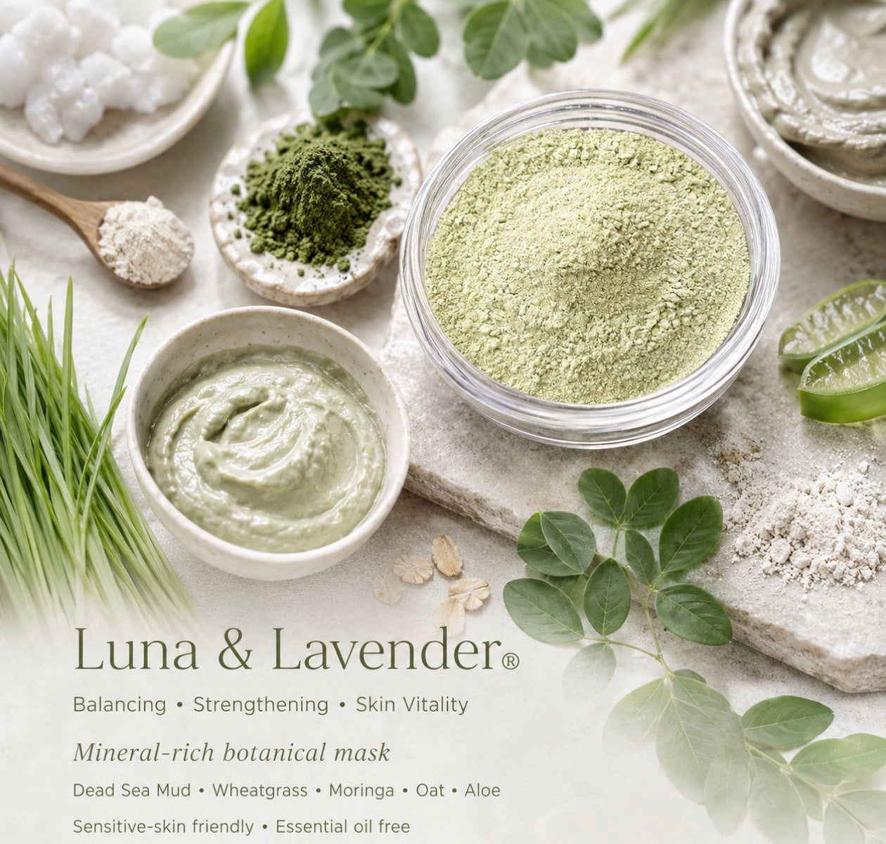 Luna & Lavender® Wheatgrass Mineral Renewal Mask