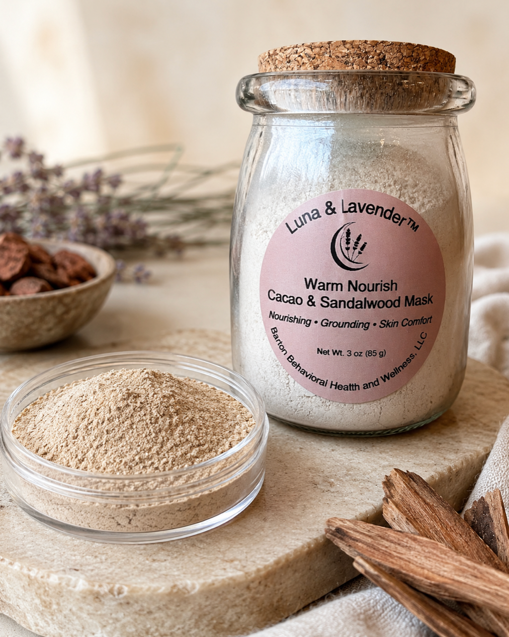 Luna & Lavender® Warm Nourish Cacao & Sandalwood Mask