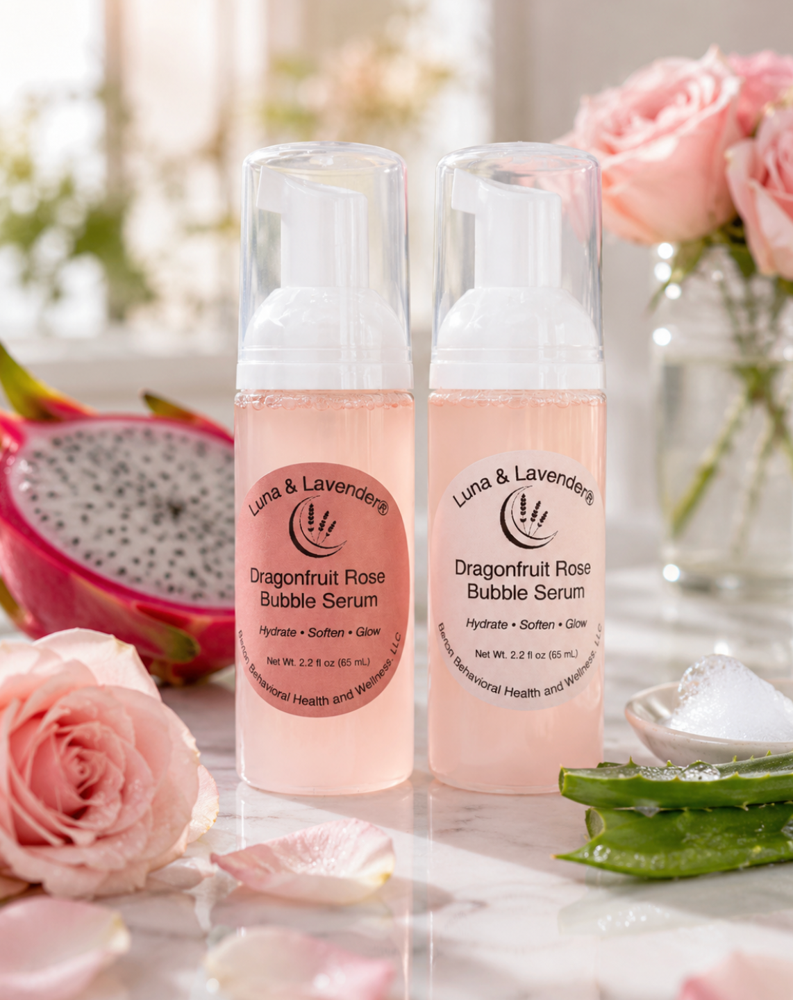 Luna & Lavender® Dragonfruit Rose Bubble Serum