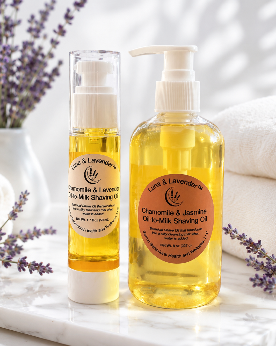 Luna & Lavender™ Chamomile & Jasmine Oil-to-Milk Shaving Oil