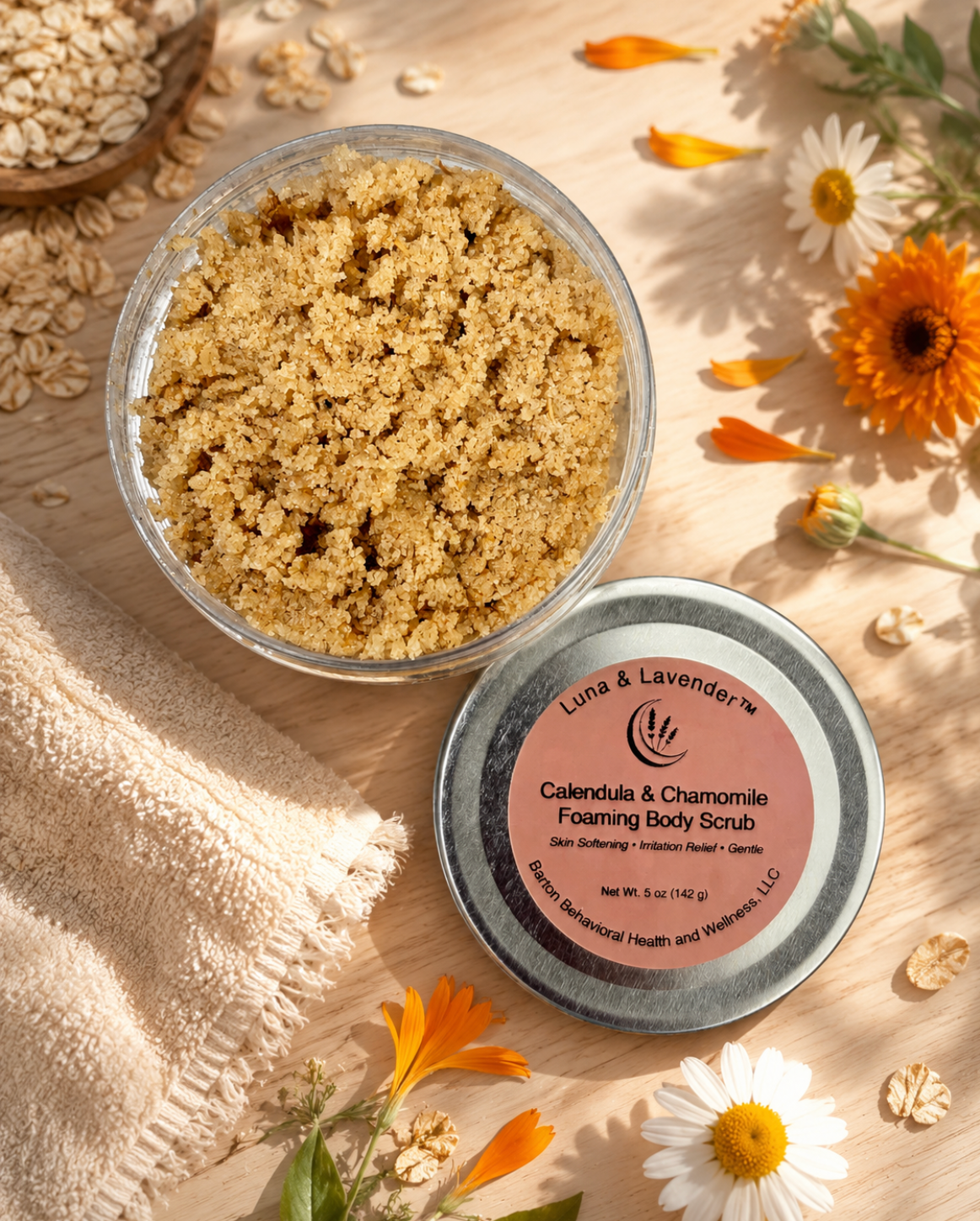 Luna & Lavender™ Calendula & Chamomile Foaming Body Scrub