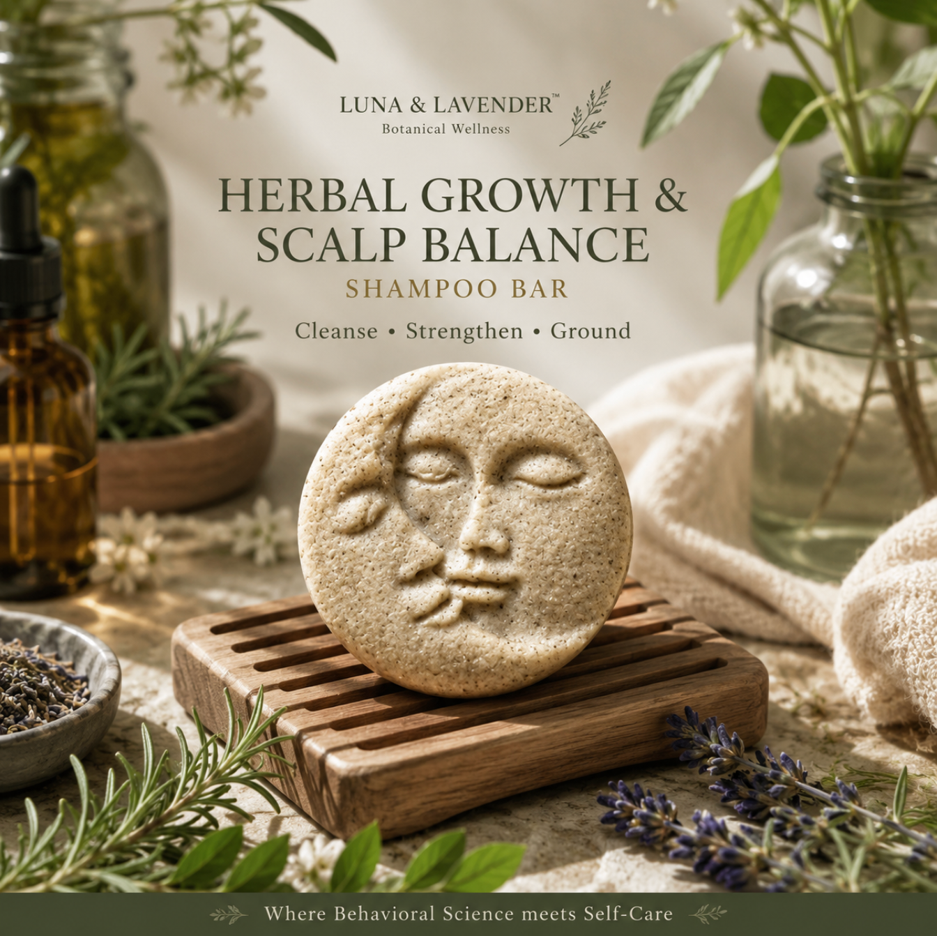 Luna & Lavender™ Herbal Growth & Scalp Balance Shampoo Bar