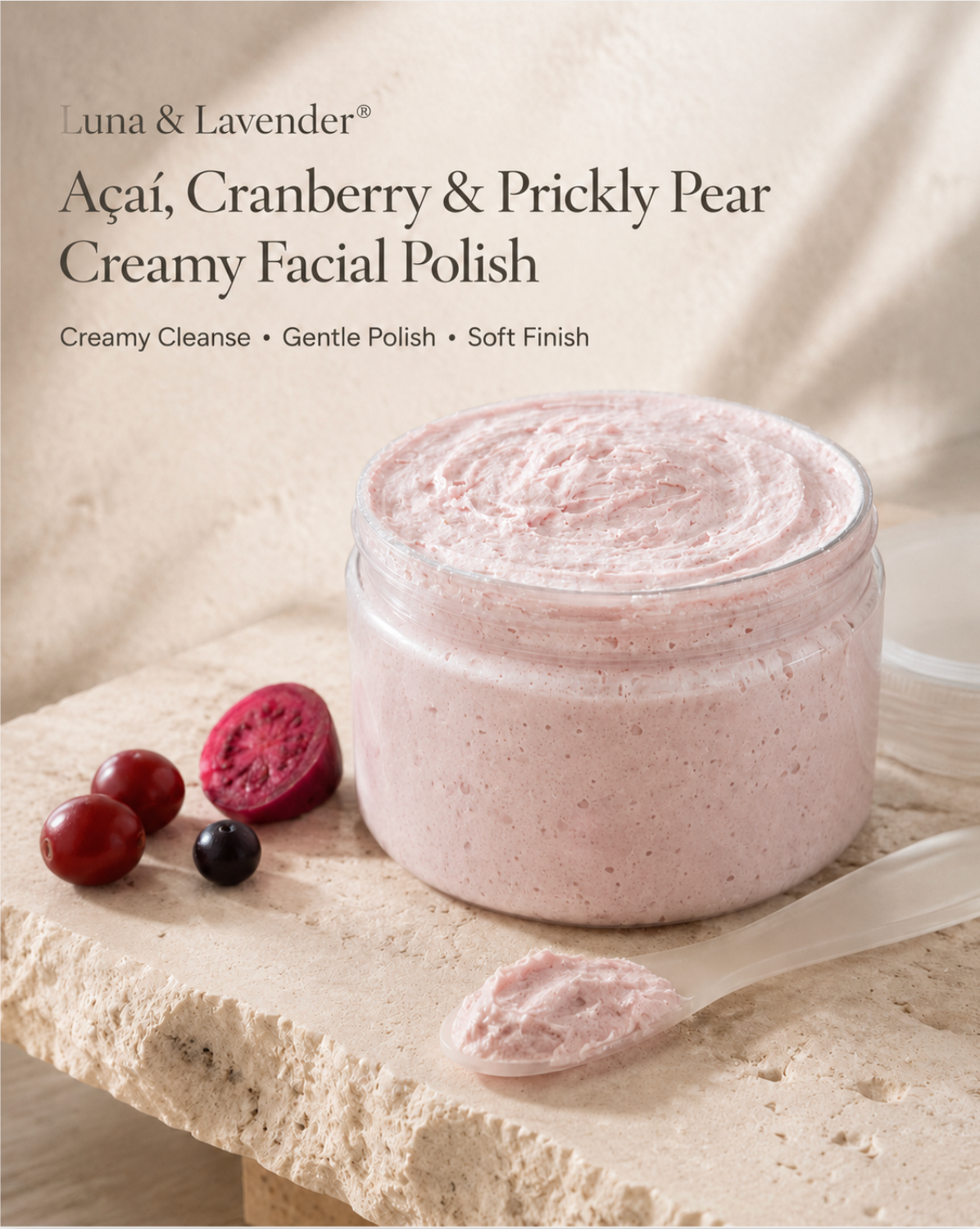 Luna & Lavender® Açaí, Cranberry & Prickly Pear Creamy Facial Polish
