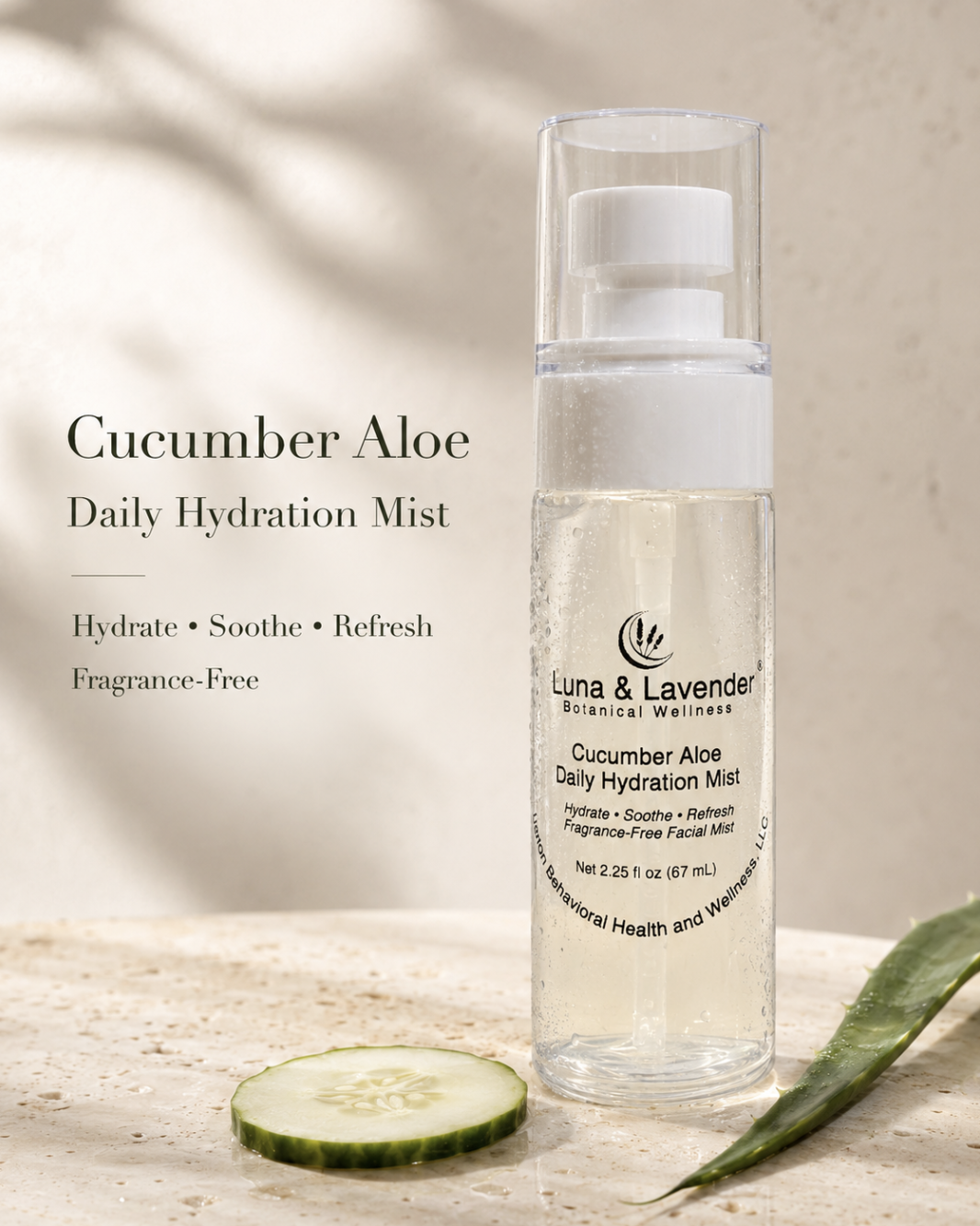 Luna & Lavender® Cucumber Aloe Daily Hydration Mist
