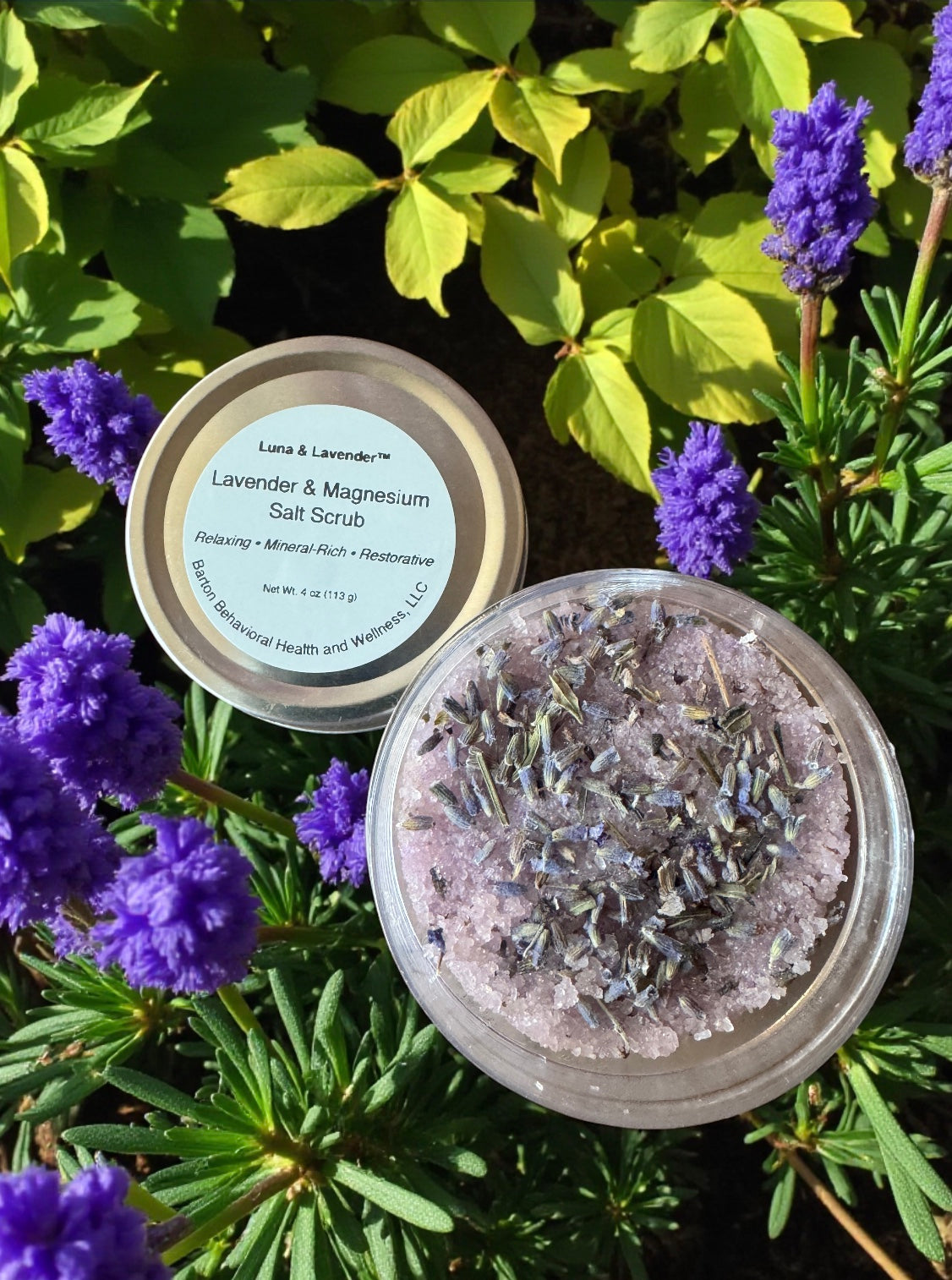 Lavender & Magnesium Salt Scrub / Exfoliante de Sales de Magnesio con Lavanda