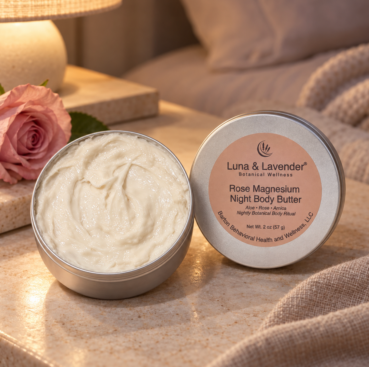 Luna & Lavender® Rose Magnesium Night Body Butter