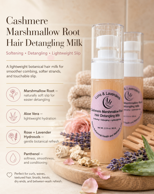 Luna & Lavender® Cashmere Marshmallow Root Hair Detangling Milk