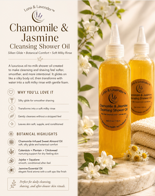 Luna & Lavender™ Chamomile & Jasmine Cleansing Shower Oil