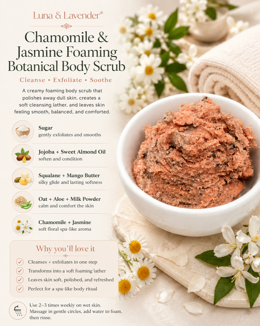 Luna & Lavender™ Chamomile & Jasmine Foaming Botanical Body Scrub