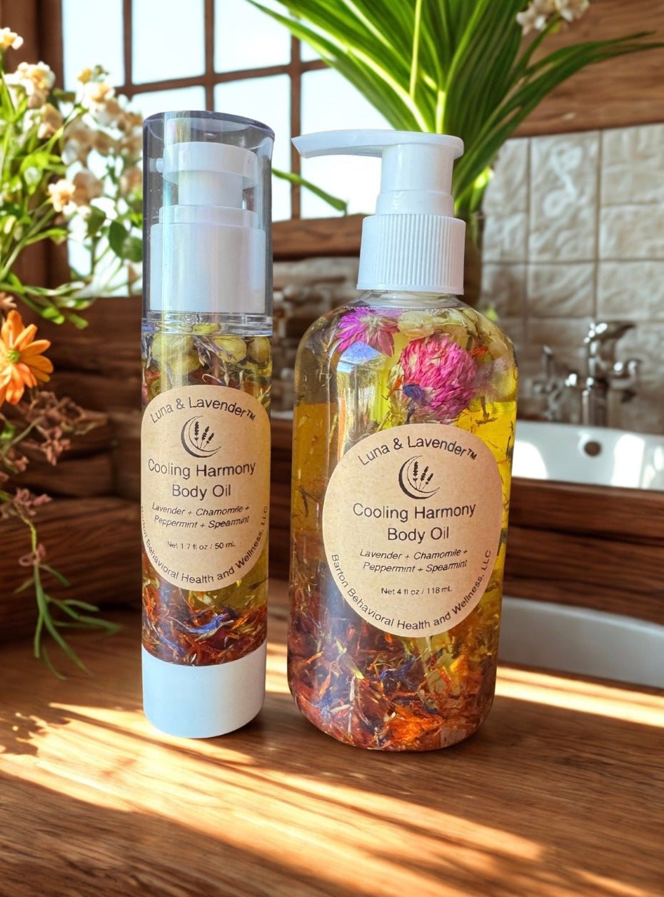 Luna & Lavender™ Cooling Harmony Body Oil - Barton Behavioral Health and Wellness, LLC, Luna & Lavender™