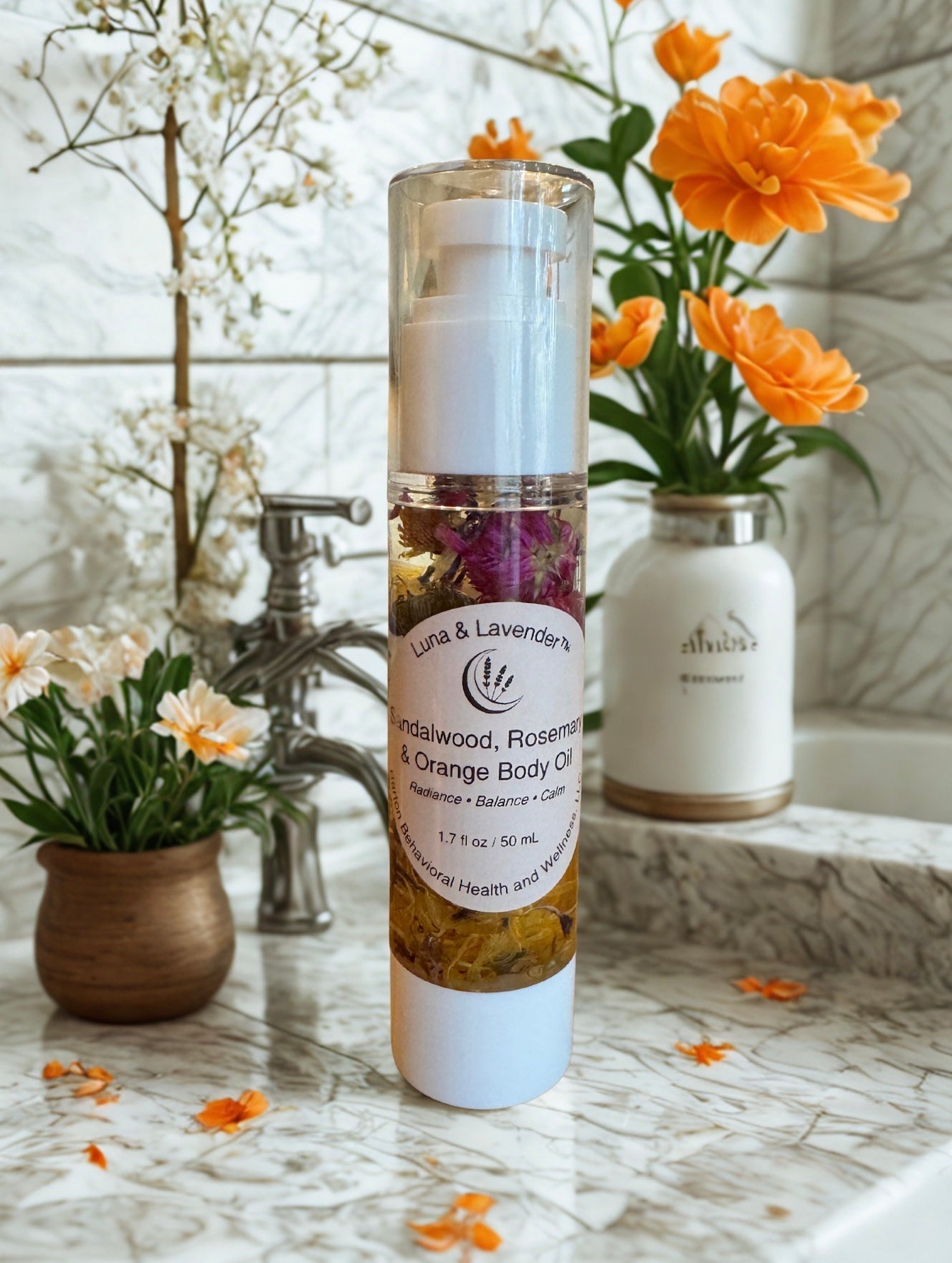 Luna & Lavender™ Sandalwood, Rosemary & Orange Body Oil - Barton Behavioral Health and Wellness, LLC