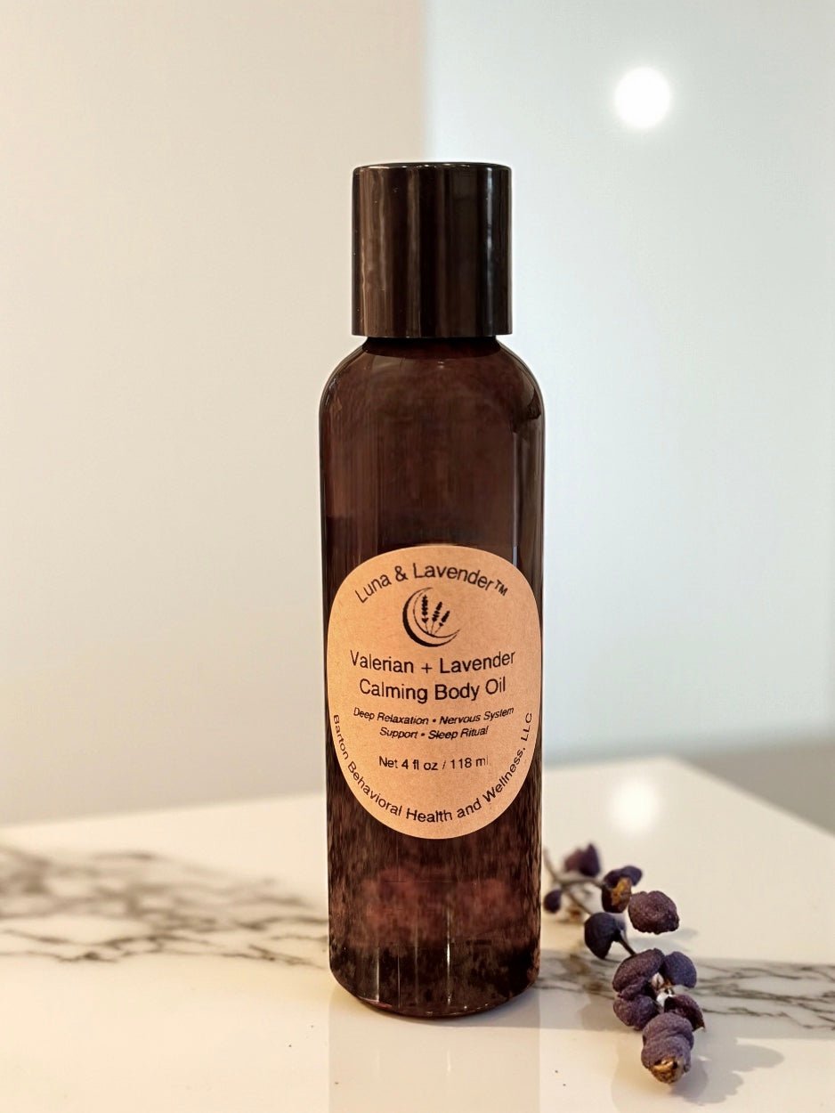 Luna & Lavender™ Valerian + Lavender Calming Body Oil- Barton Behavioral Health and Wellness, LLC